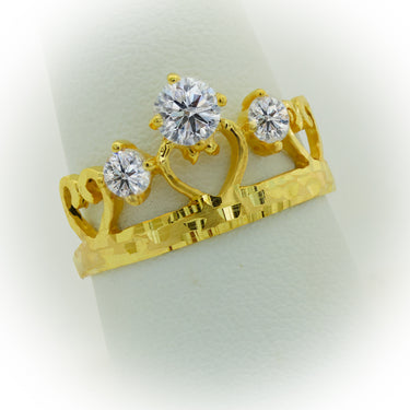 Anillo de Oro 10k Estilo Corona de Princesa